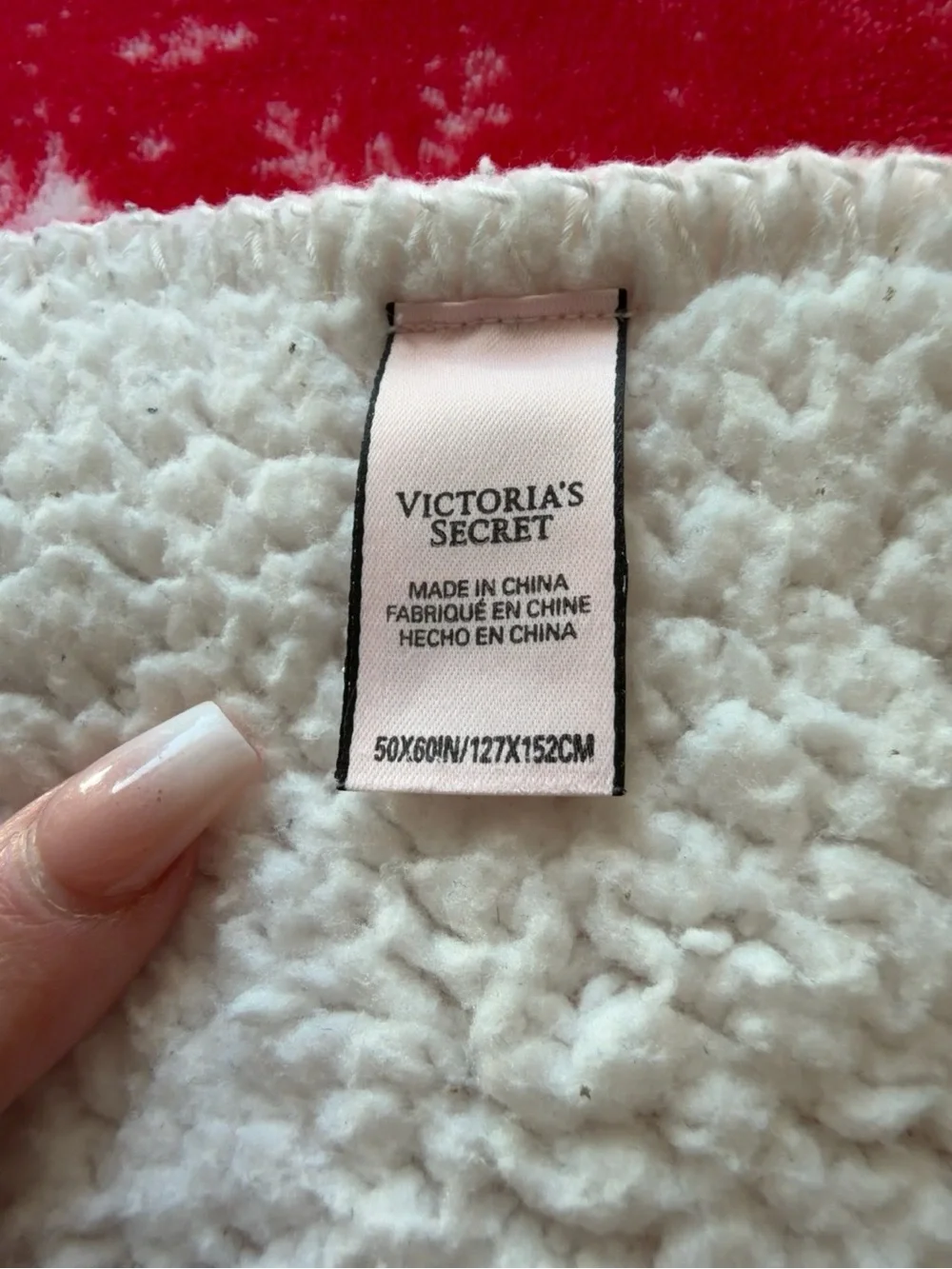 Victoria’s Secret Throw Holiday 2022 Red Snowflake Sherpa Blanket 50x60